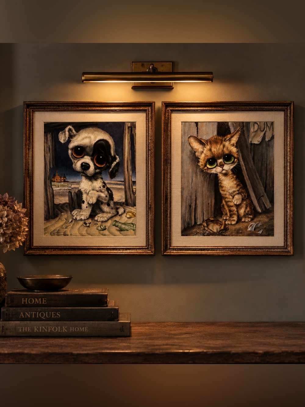 Vintage 1960s Sad Pity Puppy & Kitty By GIG 8x10 Prints
